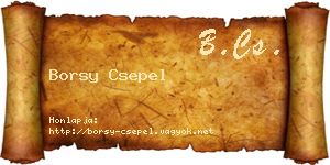 Borsy Csepel névjegykártya